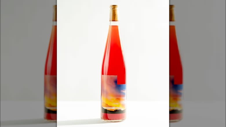 bottle of rosé wine