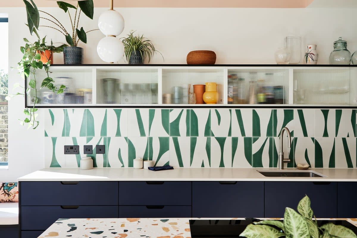 A Catford kitchen using jazzed up Ikea carcasses and featuring on-trend terrazzo (Holte / Beth Davis)