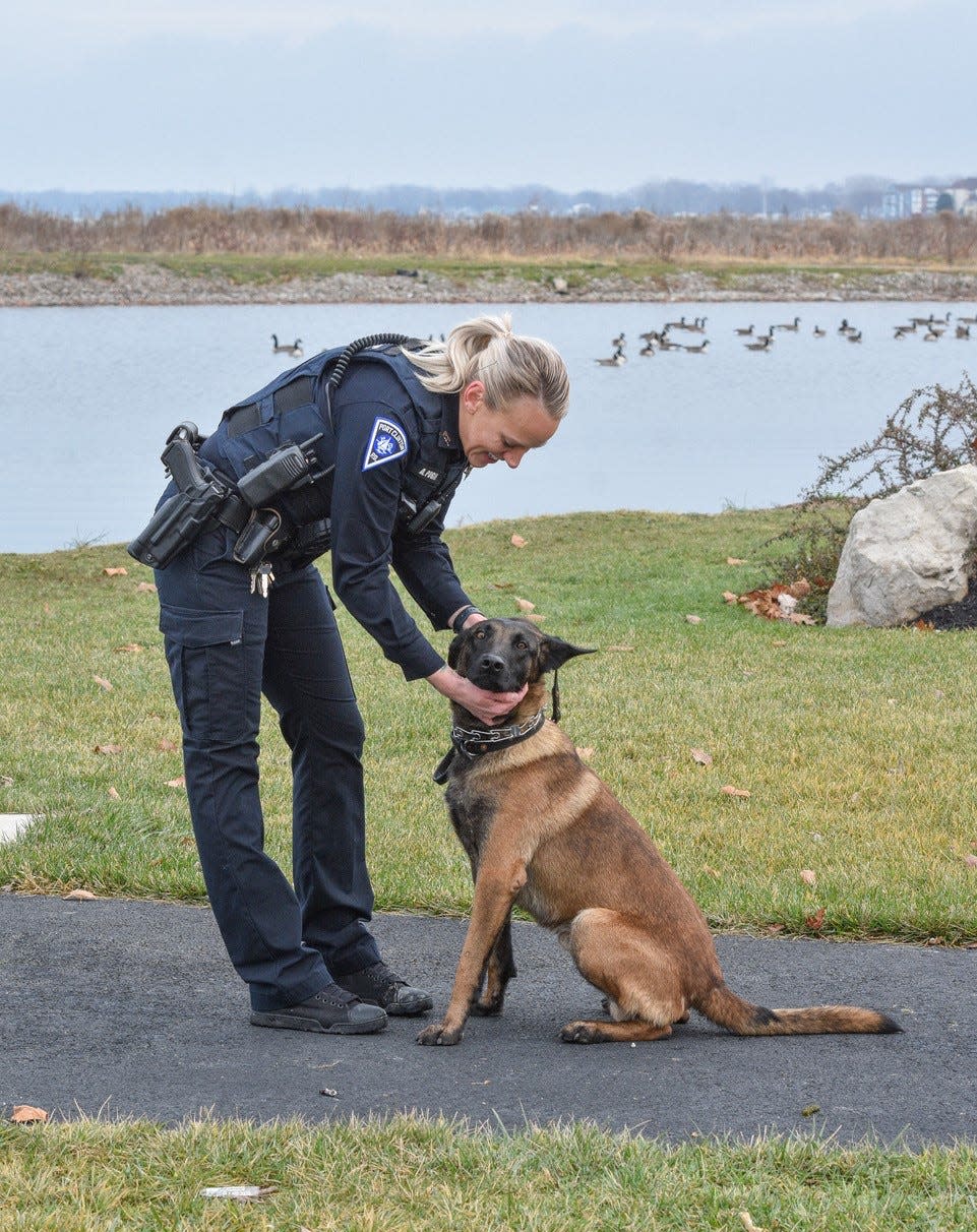 Officer Amy Pugh said the six weeks of training she underwent to become a K-9 handler for Aldo Rose was the most difficult training of her career.