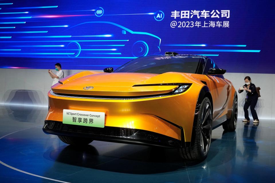 The Toyota bZ Sport Crossover Concept electric car at Auto Shanghai.