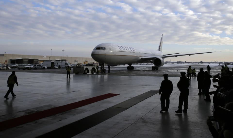 United Airlines has charter flight contracts with NFL teams. (AP Photo/Mel Evans)