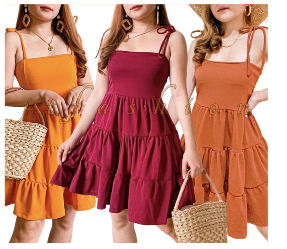 Calixta spaghetti tie layered dress. (PHOTO: Shopee Philippines)