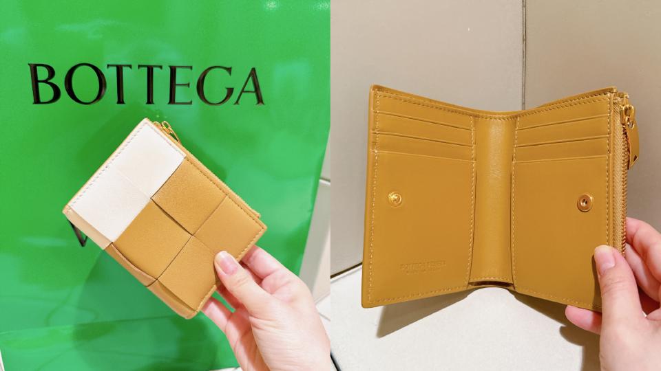 精品錢包推薦：BOTTEGA VENETA Cassette卡式雙折錢包，NT$ 26,100！圖片來源：編輯拍攝