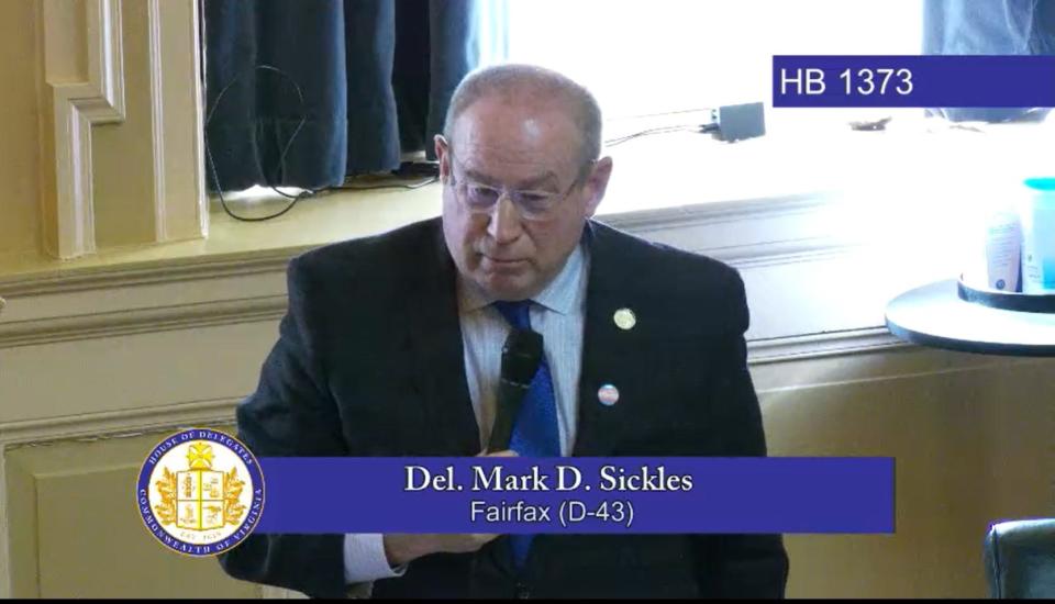 Del. Mark Sickles, D-Fairfax, speaks prior to the final passage of House Bill 1373 Tuesday, Feb. 7, 2023 insinde the Virginia House of Delegates chamber at the state Capitol in Richmond. Sickles said he was voting for the bill giving Petersburg the ability to hold a November referendum on casino gambling, but he did not like seeing Richmond, who rejected its own referendum 15 months ago, get shut out of a possible re-vote.