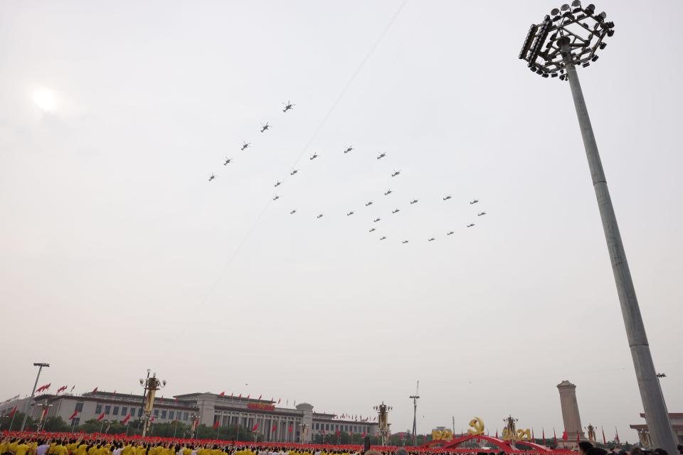 military flypast formation chinese communist party centenary