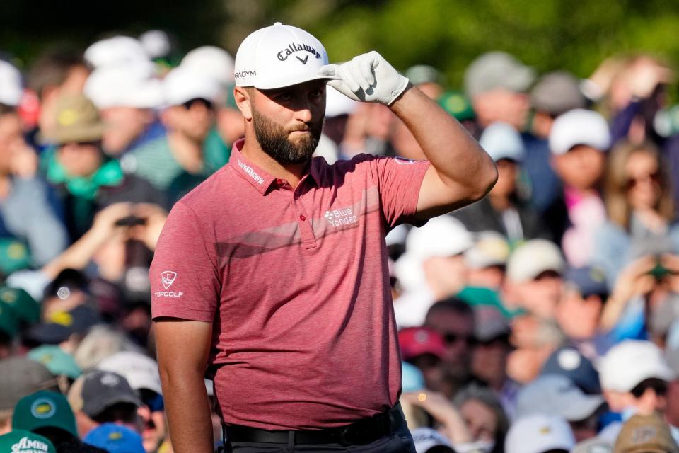 Jon Rahm took the lead from Brooks Koepka early in Sunday's final round of the Masters. The improved weather allowed players to shoot better scores in Round 4.