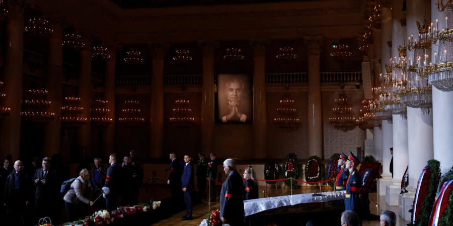 Farewell ceremony for Gorbachev in Column Hall in Moscow