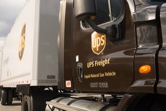 A UPS truck.