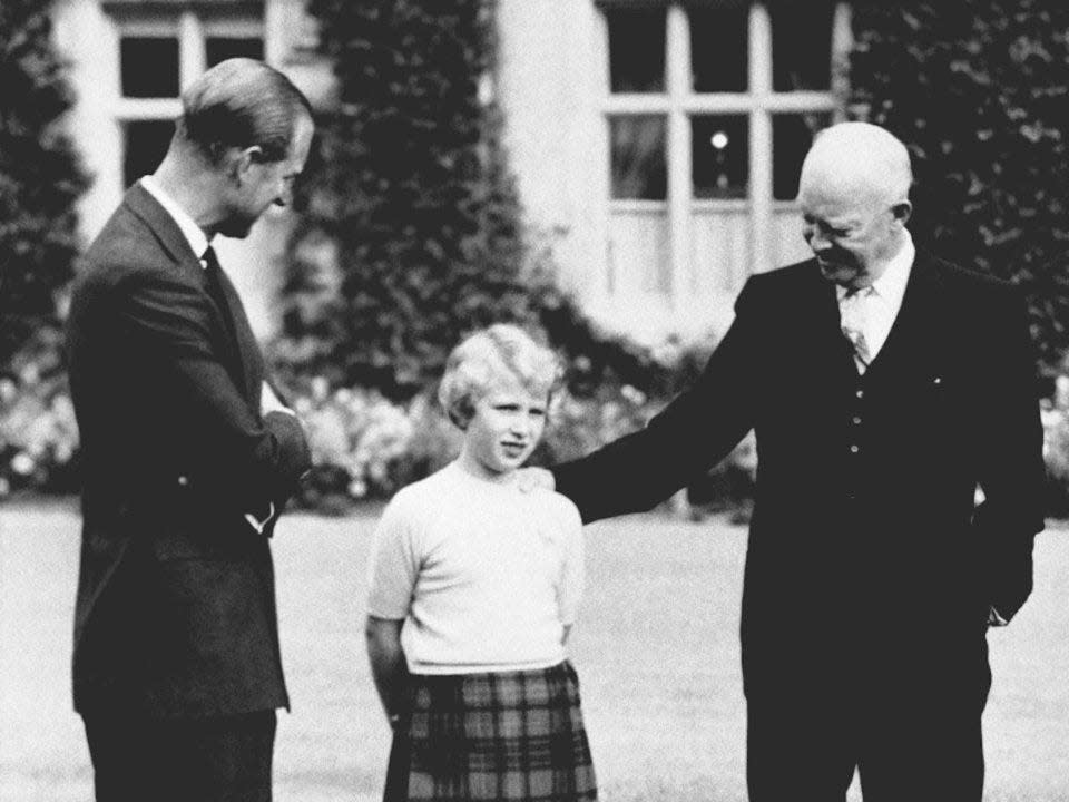 President Eisenhower meets Prince Philip and Princess Anne