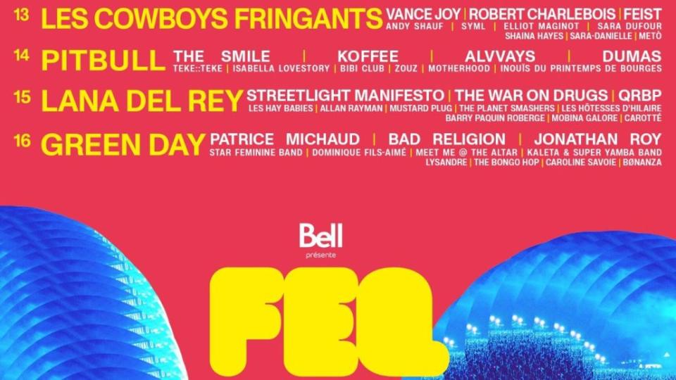 Festival D'été de Québec 2023 lineup poster