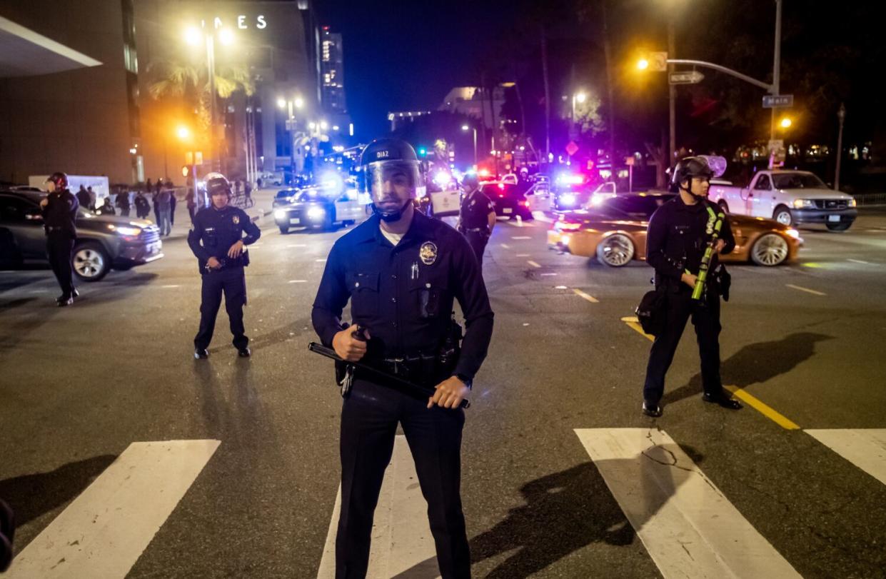 Police officers in riot gears