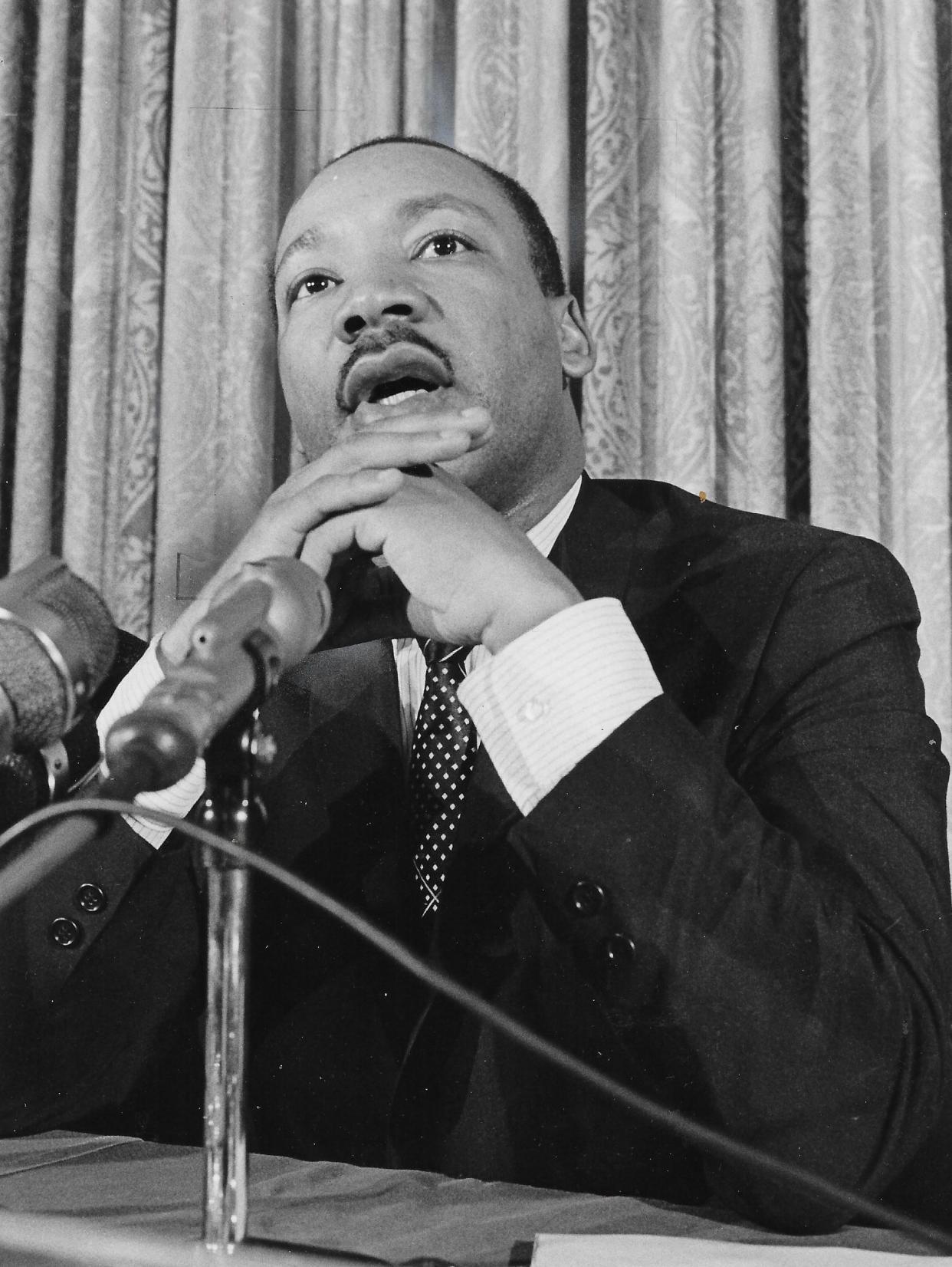 The Rev. Martin Luther King Jr. discusses Cleveland during a 1967 news conference.