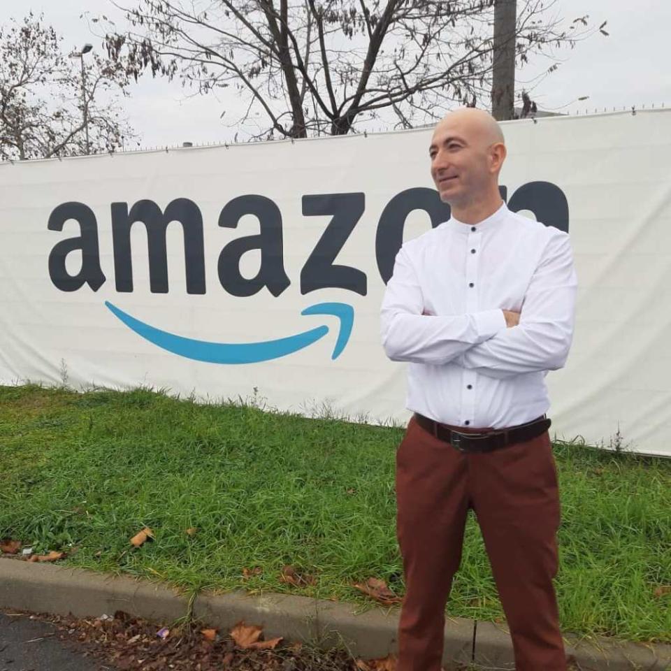 Halicilar is now a professional Jeff Bezos lookalike. Jam Press/@jeffbezoslookalike