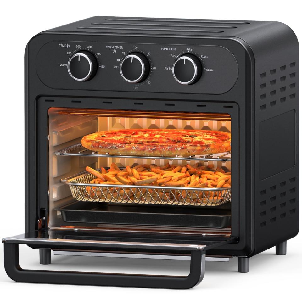 <p><a href="https://go.redirectingat.com?id=74968X1596630&url=https%3A%2F%2Fwww.walmart.com%2Fip%2FTaoTronics-Air-Fryer-1700W-14-8-Quart-9-in-1-Air-Fryer-Oven-Oil-less-Cooker-with-Rotisserie-Shaft%2F699402674&sref=https%3A%2F%2F" rel="nofollow noopener" target="_blank" data-ylk="slk:Shop Now;elm:context_link;itc:0;sec:content-canvas" class="link ">Shop Now</a></p><p>TaoTronics Air Fryer</p><p>walmart.com</p><p>$79.99</p>