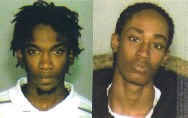 Sheldon Thomas, right, was arrested for a murder in 2004, after police showed a photo of a different Sheldon Thomas, left, to a witness to identify. (via Brooklyn District Attorney's Office)