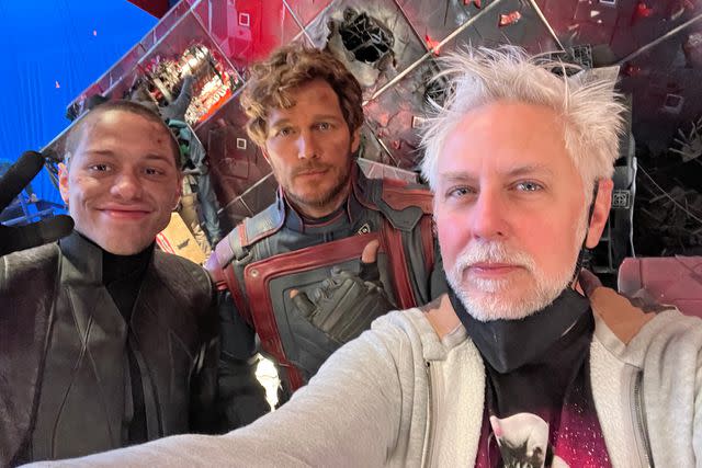 James Gunn/Twitter Pete Davidson, Chris Pratt and James Gunn.