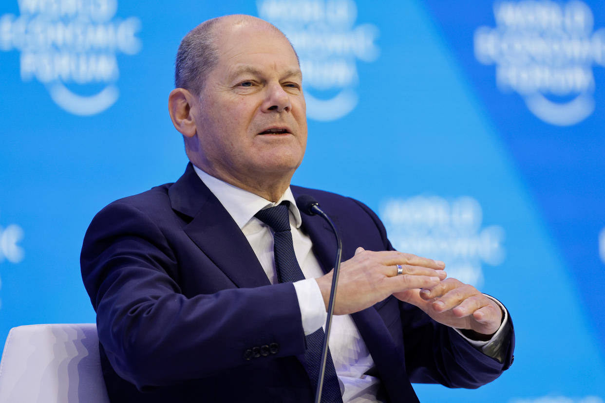Olaf Scholz, Germany's chancellor, on the second day of the World Economic Forum in Davos, Switzerland, in January. 