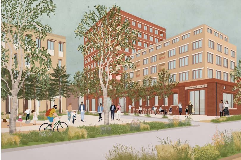 The new Berner Square would sit on Cleveland Street next to the proposed new Cleveland School.