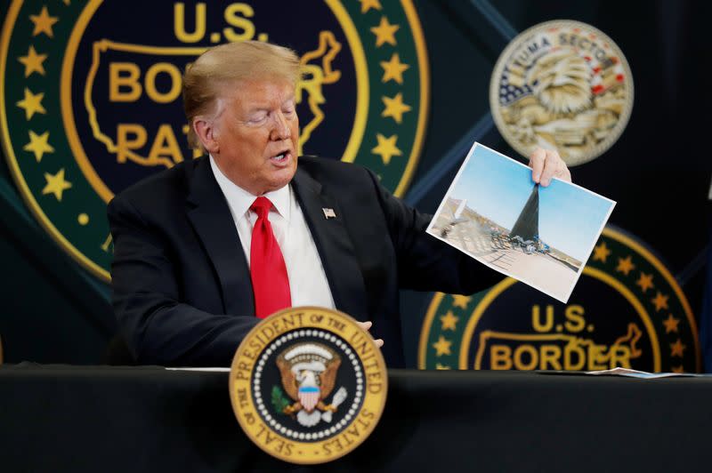 U.S.President Trump visits the U.S.-Mexico border in Yuma, Arizona