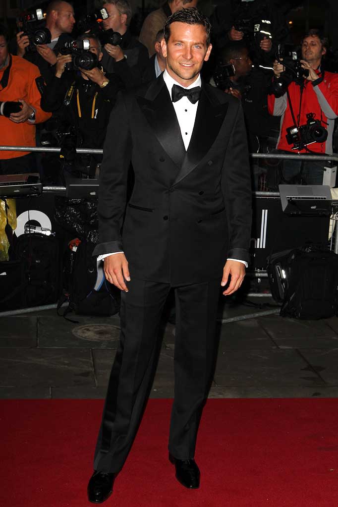 Bradley Cooper looked quite dapper as he arrived at London's Royal Opera House, where the GQ Man of the Year Awards was held on Monday night. The "Hangover" star received the International Male award. We're not sure what that means, exactly, but it sounds like an impressive title. Fred Duval/<a href="http://www.filmmagic.com/" rel="nofollow noopener" target="_blank" data-ylk="slk:FilmMagic.com;elm:context_link;itc:0;sec:content-canvas" class="link ">FilmMagic.com</a> - September 6, 2011