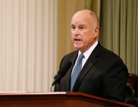 California Governor Jerry Brown delivers his final state of the state address in Sacramento