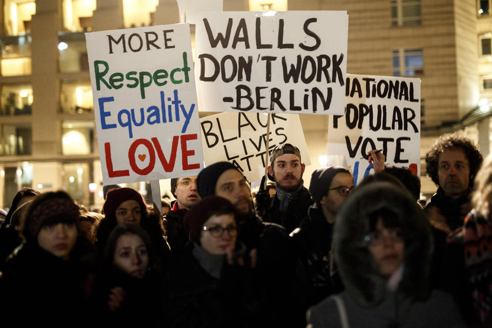 Tens of thousands protest Trump’s election victory