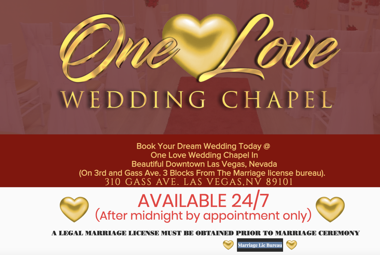 (Screenshot: One Love Wedding Chapel)