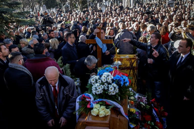 Hundreds of Kosovo Serbs came to the funeral from Mitrovica, the ethnically divided northern Kosovo town where Ivanovic was shot dead