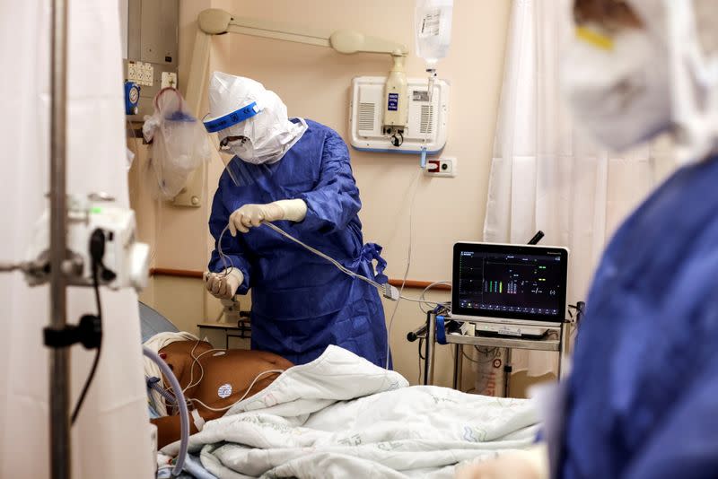 FILE PHOTO: COVID-19 wards in Beilinson hospital in Petah Tikva, Israel