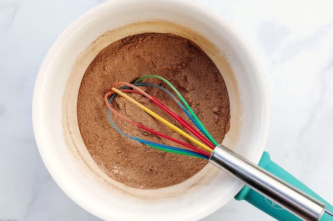 Chocolate Gravy Dry Ingredients In A Saucepan 