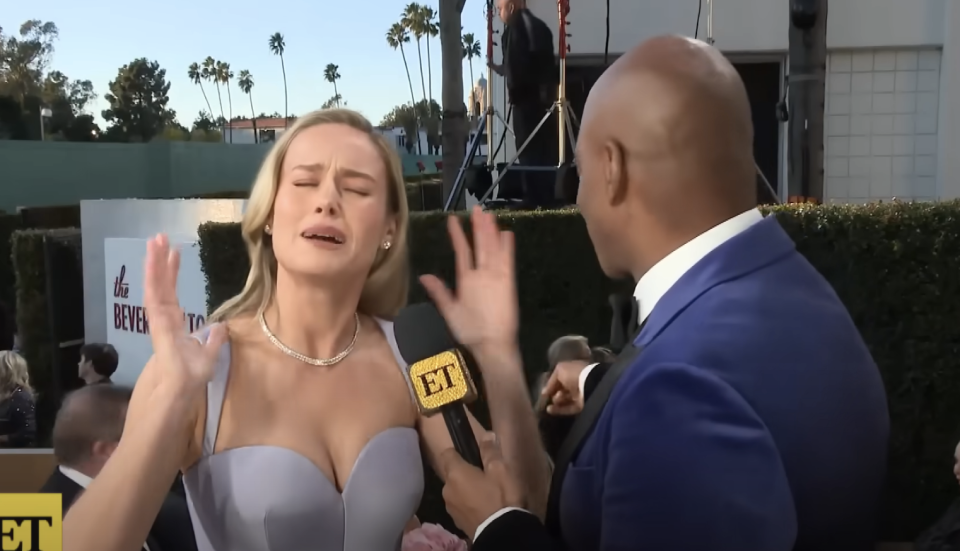 Brie Larson being interviewed