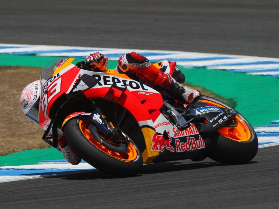 Marc Marquez suffered a broken arm and possible nerve damage in the opening MotoGP race of the season: AP