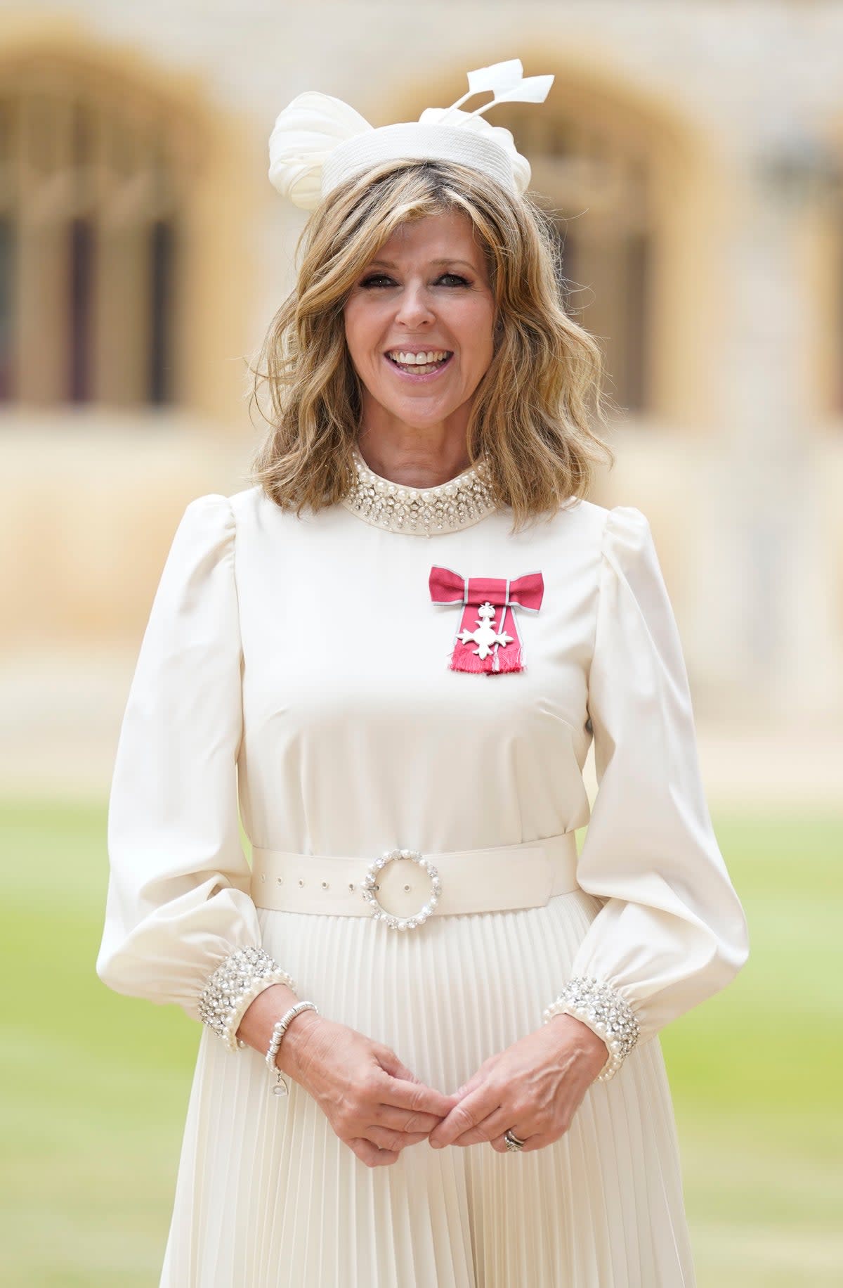 Kate Garraway after being made a Member of the Order of the British Empire for her services to broadcasting, journalism and charity (Getty Images)