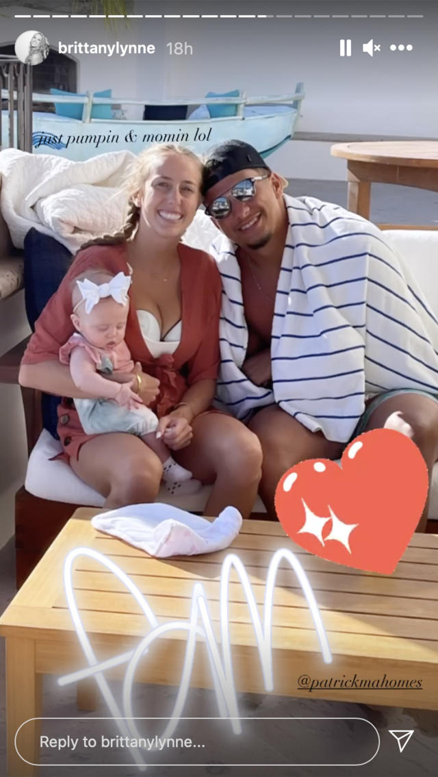 Patrick Mahomes shares pic with baby Sterling at golf course