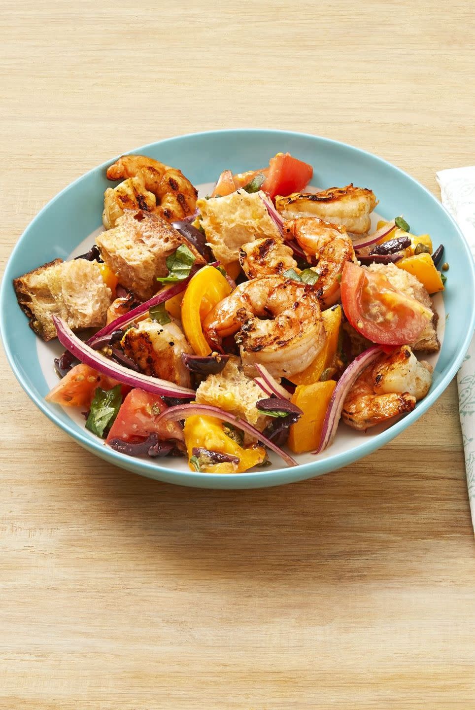 grilled shrimp panzanella salad without lettuce