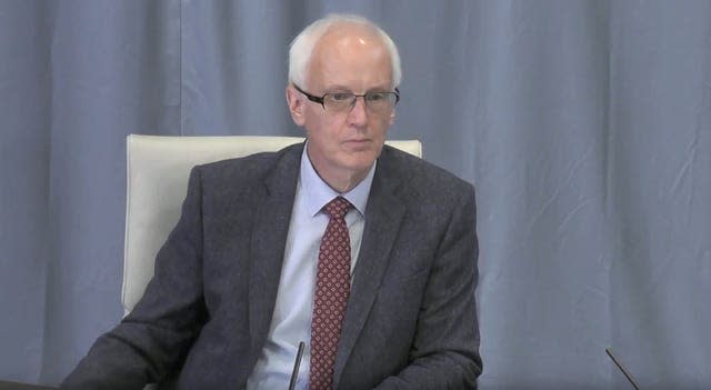 Sir Brian Langstaff, Infected Blood Inquiry chairman, hearing evidence to the inquiry