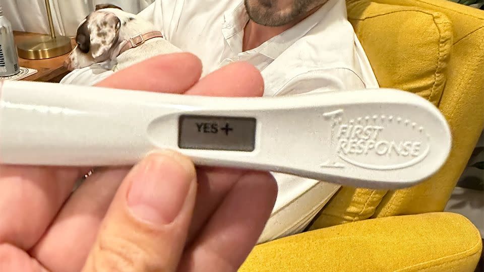 A photo from a positive pregnancy test from one of Goidel's pregnancies that resulted in a miscarriage. - Courtesy Gabrielle Goidel