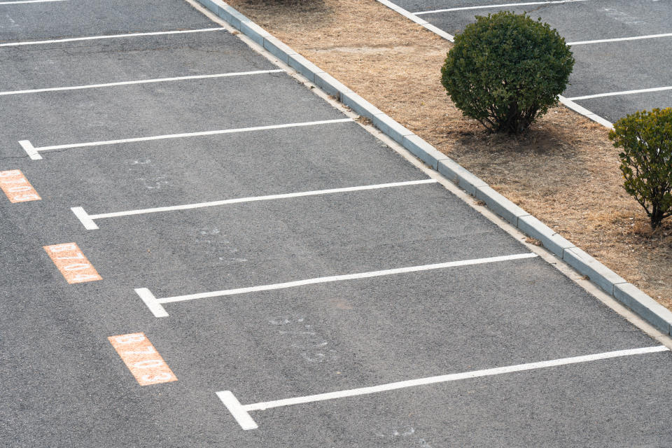 an empty parking lot