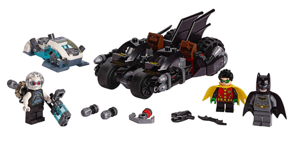 This super-hero set is sure to be a winner. It comes complete with Batman, Robin, Mr Freeze and Batman's Batarang that will transport you straight to Gotham City. Suitable for ages 6+. <a href="https://fave.co/2mnJYVZ" rel="noopener" target="_blank" data-ylk="slk:Shop here.;elm:context_link;itc:0;sec:content-canvas" class="link ">Shop here.</a>