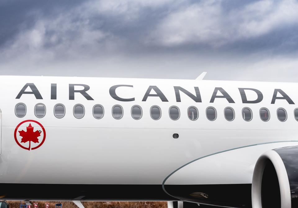 A220 Air Canada fuselage close up