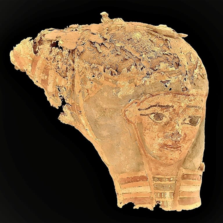 The top fragment of a sarcophagus discovered at the Aswan site (-)