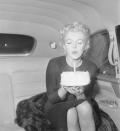 <p>Marilyn blew out the candle on her cake to celebrate her milestone birthday. </p>