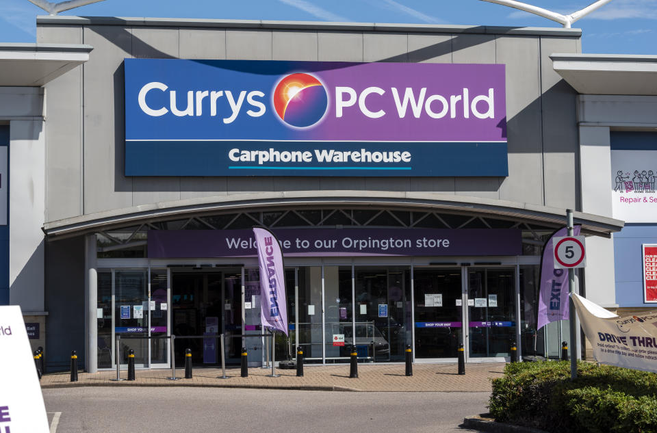 KENT, UNITED KINGDOM - 2020/08/04: Tech retailer Dixons Carphone is to cut 800 jobs as it changes the way its stores are managed. The company, which owns Currys PC World, has already started to consult with the affected staff, as it begins to remove roles from its stores. Retail managers, assistant managers and team leader roles will be cut at the company, while new sales manager, customer experience and operational excellence manager positions will be created. (Photo by Dave Rushen/SOPA Images/LightRocket via Getty Images)