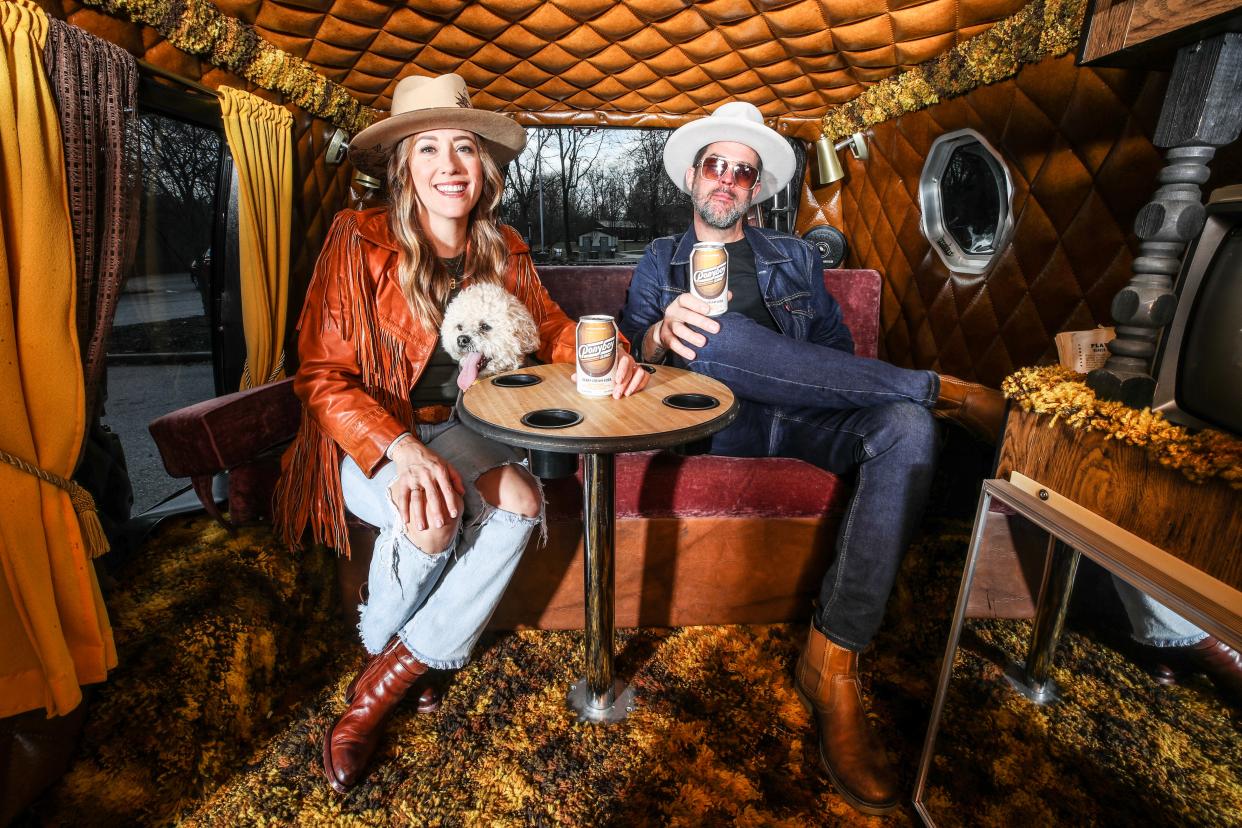 Ponyboy Slings is Louisville-based bourbon cocktail in a can company launched in 2023 by husband-and-wife team Mike and Janell Bass. They've created a 1970s-themed brand, complete with a 1977 van used for events. Their dog is Whiskey. March 4, 2024