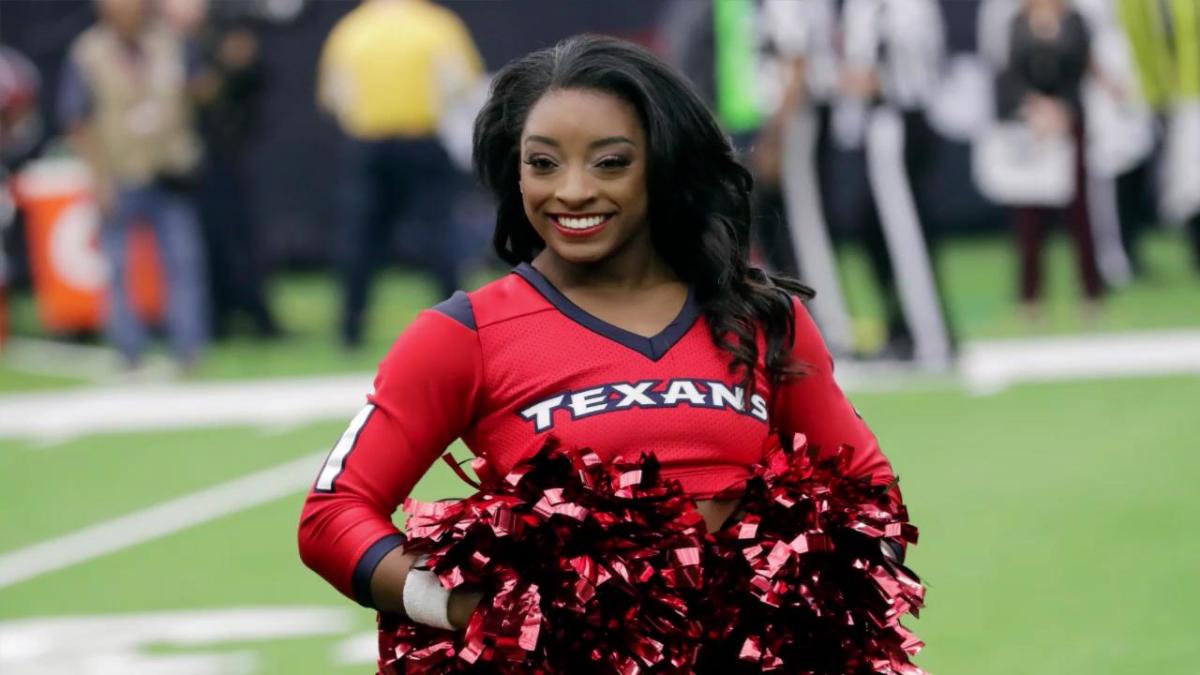 Simone Biles Trades in Her Gymnastics Uniform to Become a Houston Texans  Cheerleader