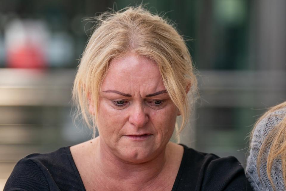 Hollie Dance announced her son’s death outside the hospital (Aaron Chown/PA) (PA Wire)