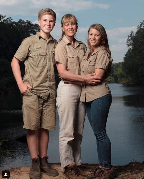 Terri Irwin with her two children Bindi Irwin, 19, and Robert Irwin, 13. Source: Instagram