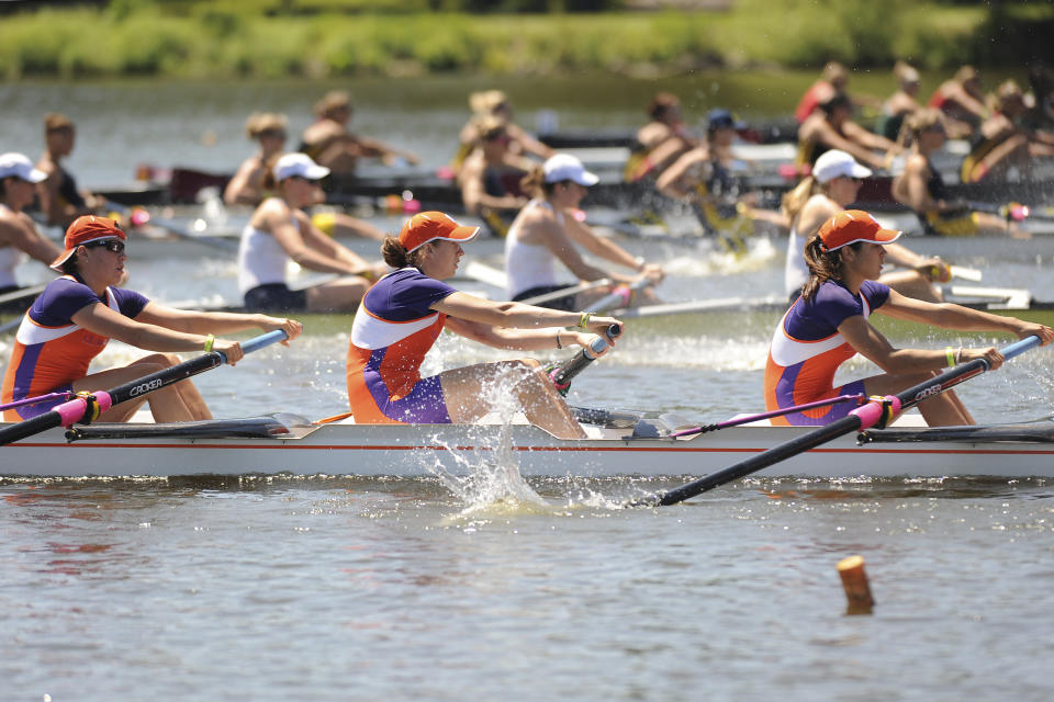 31 MAY 2009:  Clemson rowers break from the starting line during the Eights Grand Final at the NCAA Photos via Getty Images Division I Women's Rowing Championship held at the Cooper River in Camden, NJ. Clemson finished 6th in the Eights Petite Final with a time of 6:32.25.  Jeff Fusco/NCAA Photos via Getty Images