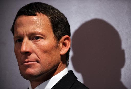 Una fotografía del ciclista estadounidense Lance Armstrong tomada el 28 de febrero de 2011 en una conferencia de prensa en Los Ángeles, Estados Unidos (AFP/Archivos | GABRIEL BOUYS)