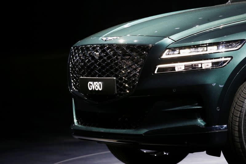 Hyundai Motor Genesis GV80 SUV is seen during its unveiling ceremony in Goyang